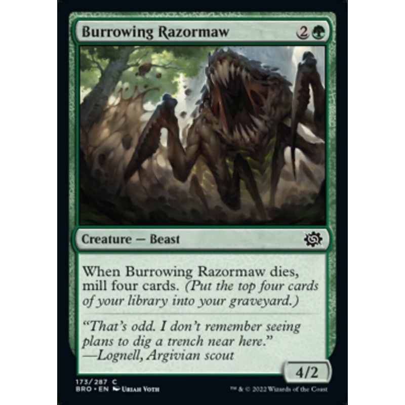 Burrowing Razormaw (BRO-173) – The Brothers’ War [Common]