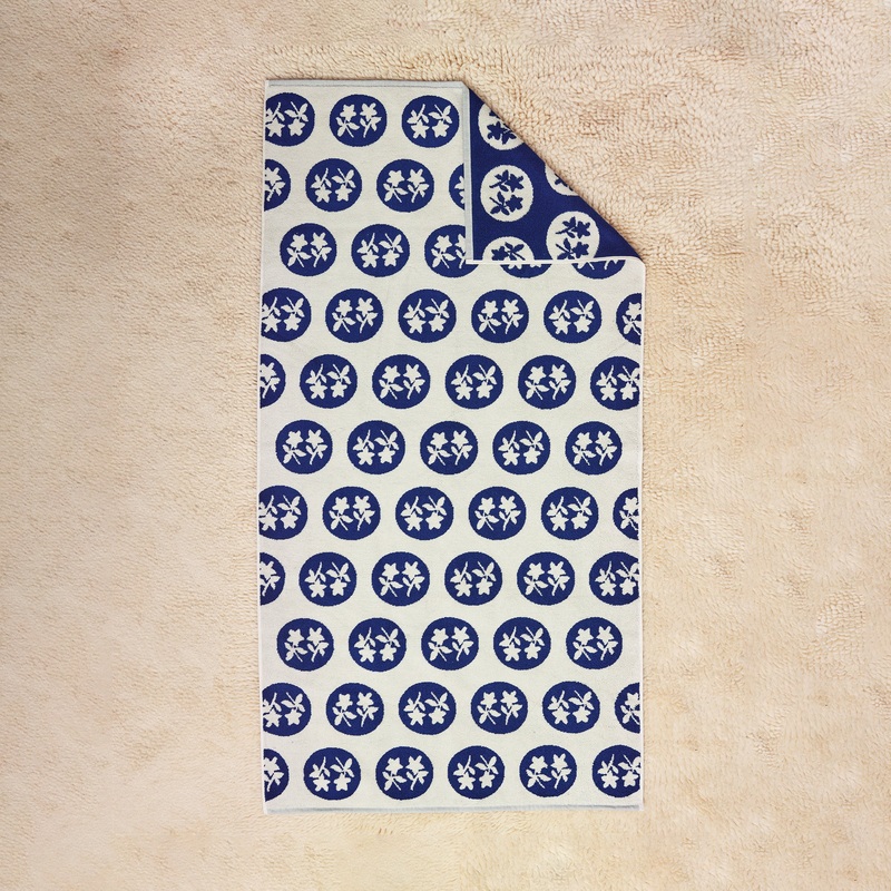 Navy Bouquet Bath Towel