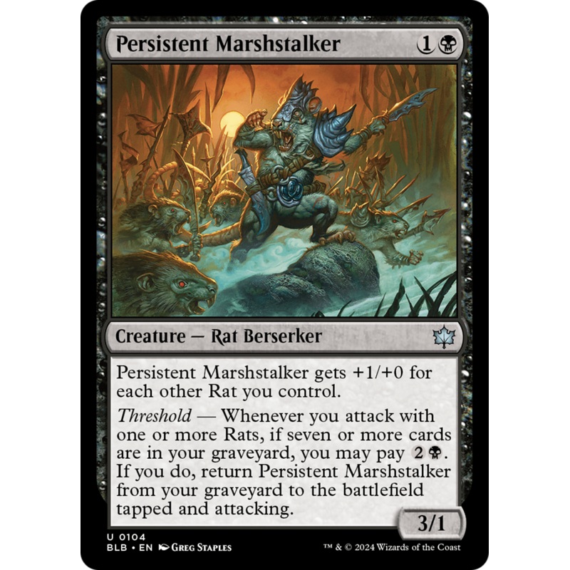 Persistent Marshstalker (BLB-104) – Bloomburrow Foil [Uncommon]