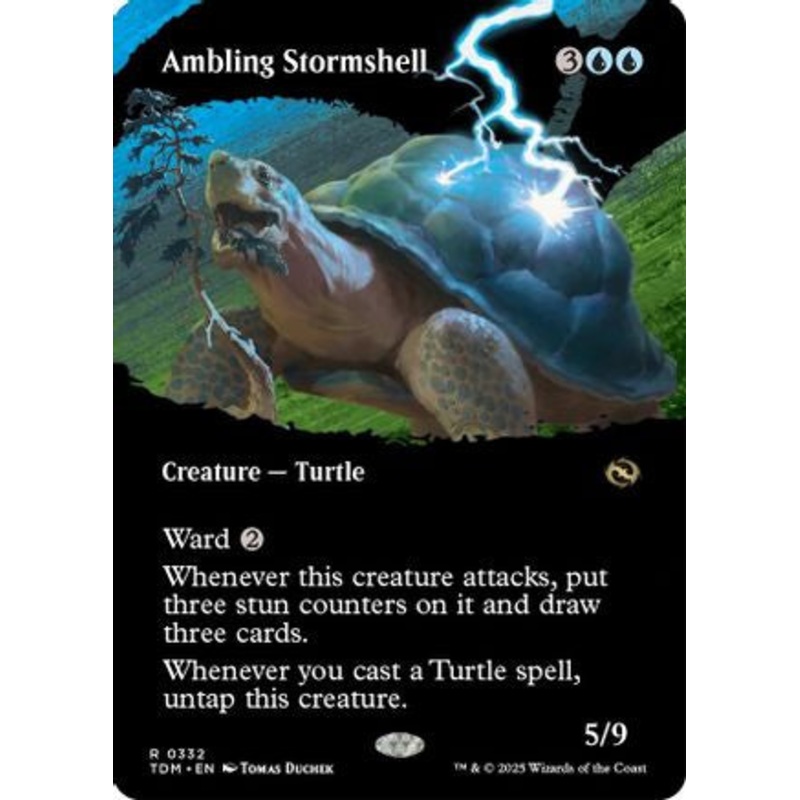 Ambling Stormshell (Borderless) (TDM-332) – Tarkir: Dragonstorm Foil [Rare]