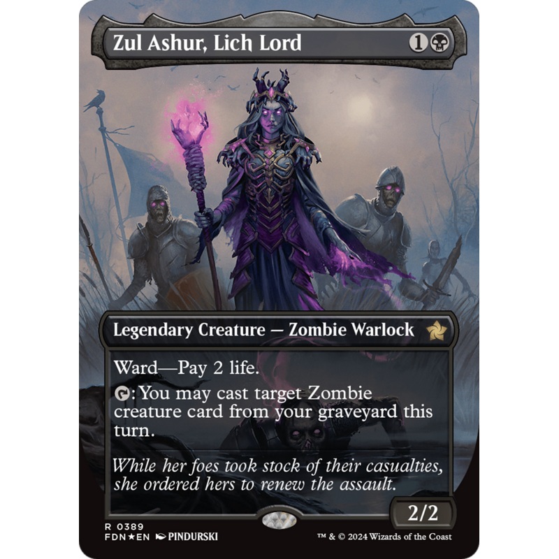 Zul Ashur, Lich Lord (FDN-389) – Foundations (Borderless) Foil [Rare]