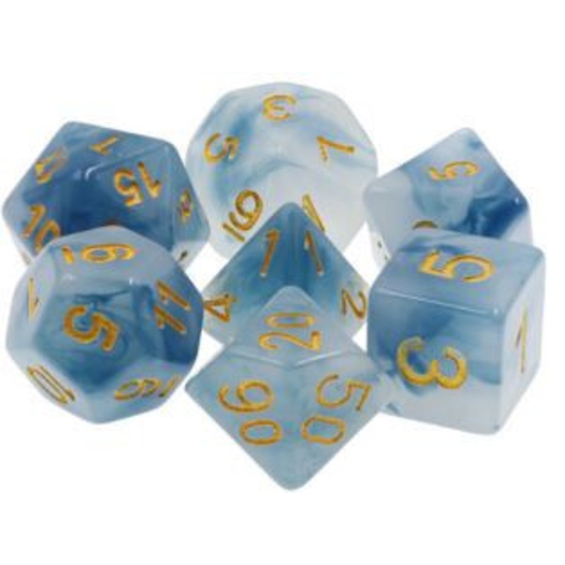 TMG RPG Dice: Stormcaller – Blue Jade Opaque Set (7)