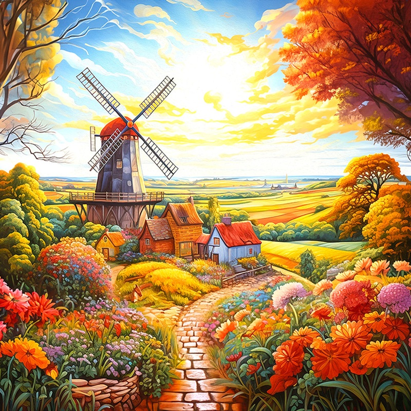 Windmill on the Farm 500 Piece Jigsaw Puzzle by Springbok