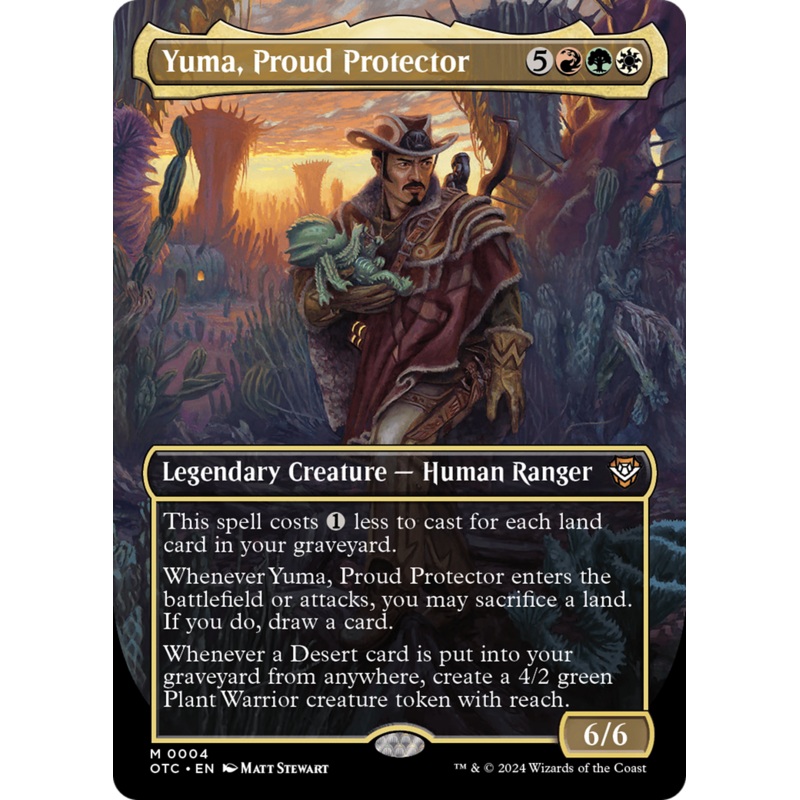 Yuma, Proud Protector (OTC-004) – Outlaws of Thunder Junction Commander (Borderless) Foil [Mythic]
