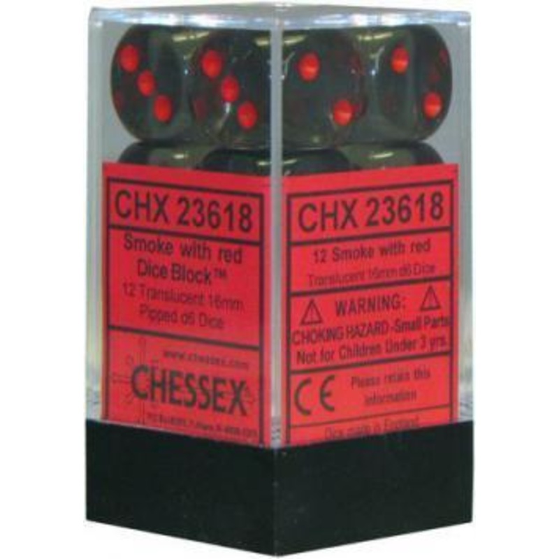 Translucent: 16mm D6 Smoke / Red (12)