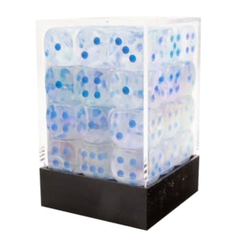 Chessex 12mm Borealis Luminary Icicle/Light Blue 36 D6 set (27981) 12mm BO Icicle/Light Blue