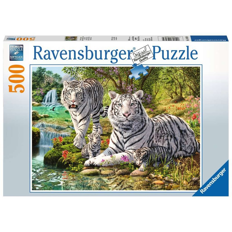 White Tigers  500 Piece Jigsaw Puzzle (Ravensburger)
