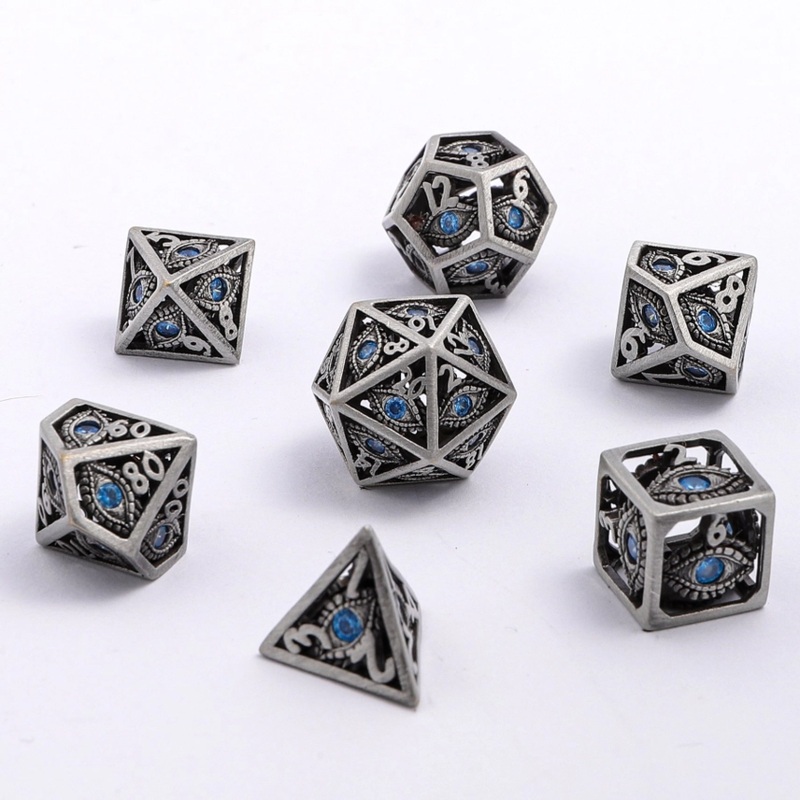 AQUA GEMS: MINI DRAGON’S EYE HOLLOW METAL DICE