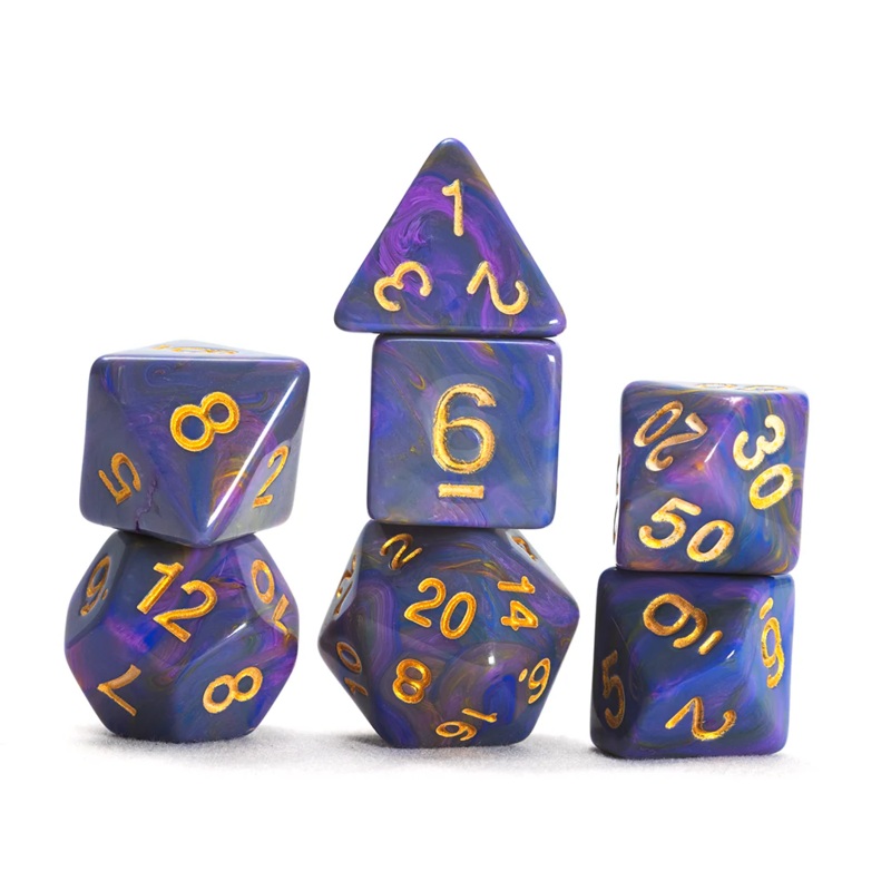 Sirius 7ct Polyhedral Dice: Purple Unicorn 7ct Purple Unicorn