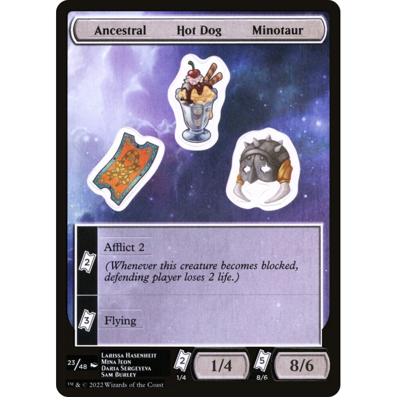 Ancestral Hot Dog Minotaur (SUNF-023) – Unfinity Sticker Sheets [Common]