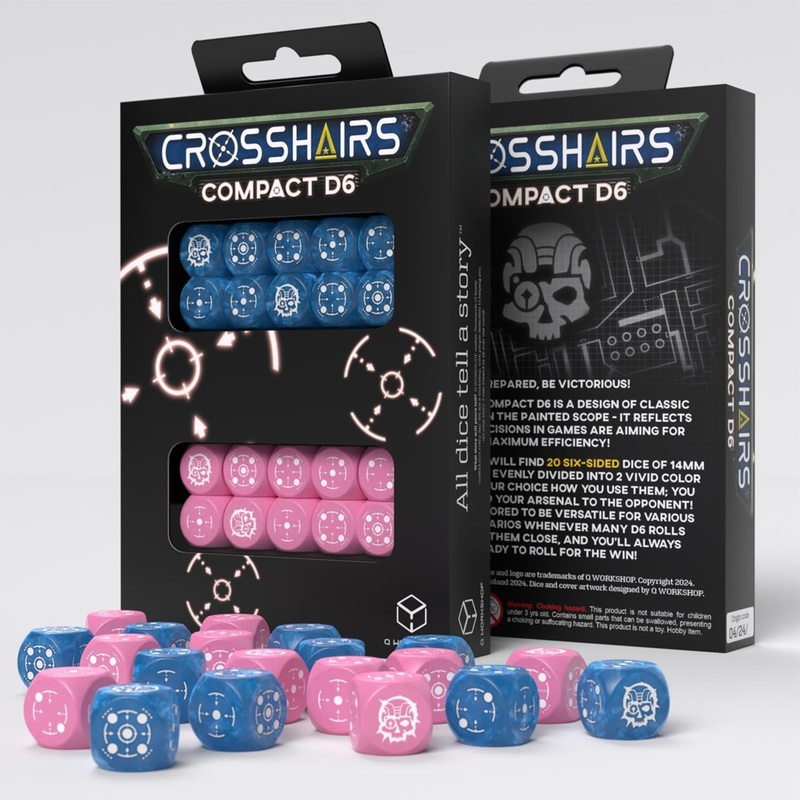 Crosshairs Compact d6 Set: Blue & Pink (20) (Last Chance)