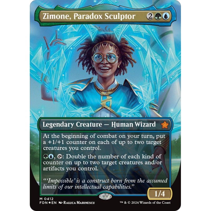 Zimone, Paradox Sculptor (FDN-412) – Foundations (Borderless) Foil [Mythic]