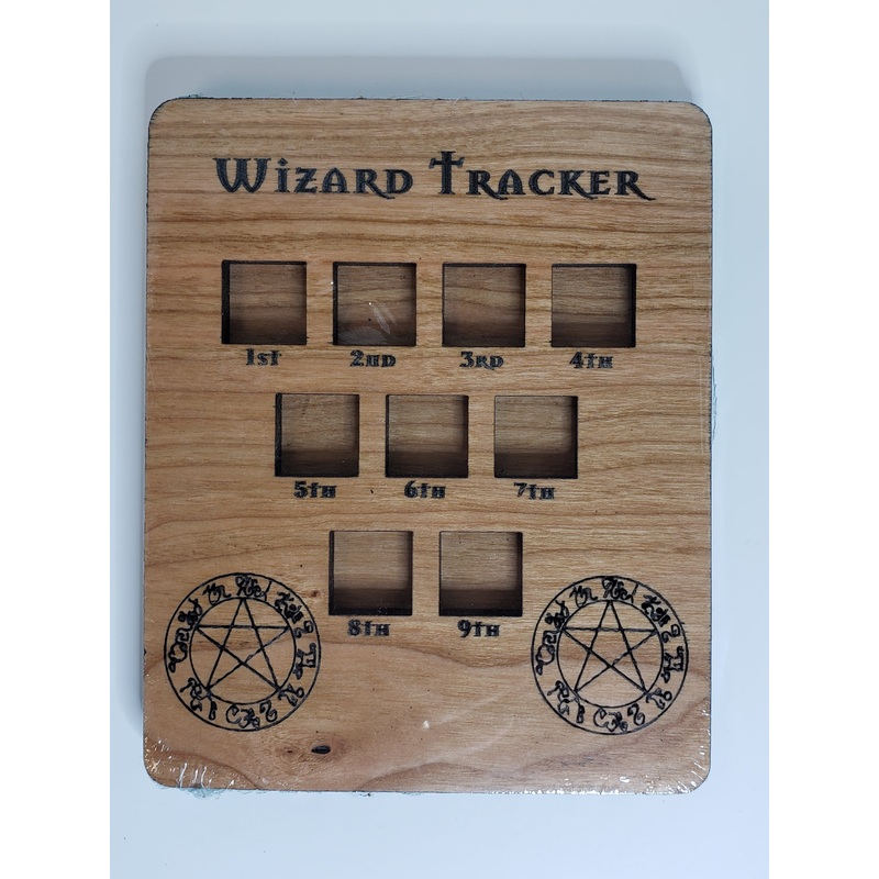5e Hardwood Character Cards – Wizard Tracker in Maple Wood