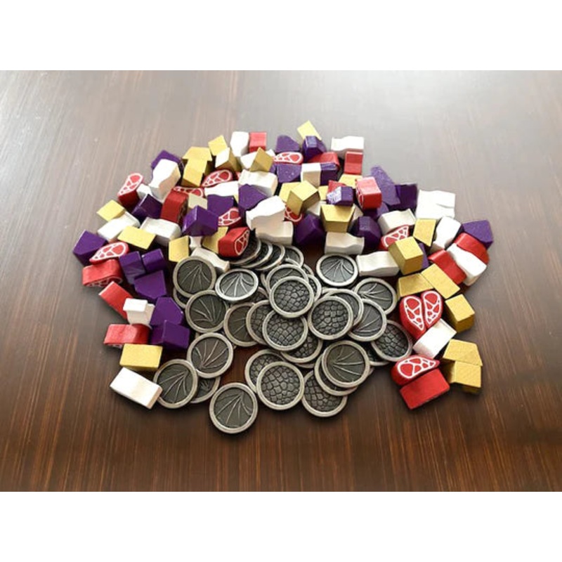 Wyrmspan Wooden Resources & Metal Coins Wyrmspan Upgrade Resources