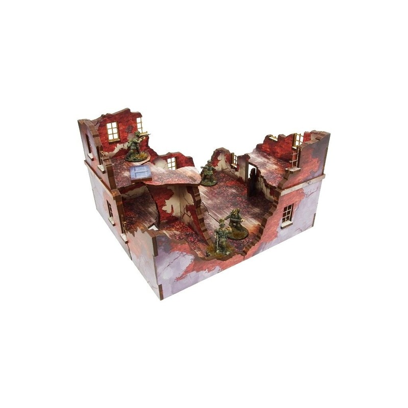 WW2 Normandy Ruined Large House  1 (Pre-painted 28mm) | Authentic WWII Terrain