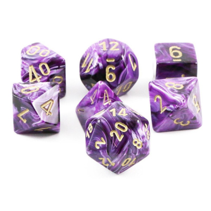 Vortex Purple/Gold  Dice Set