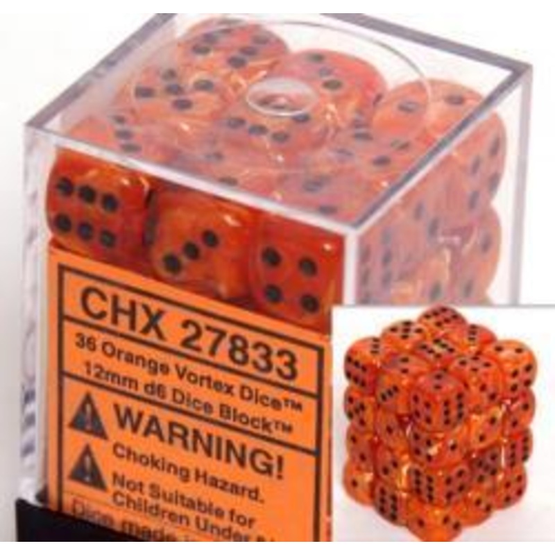 Vortex: 12mm D6 Orange/Black Set (36)