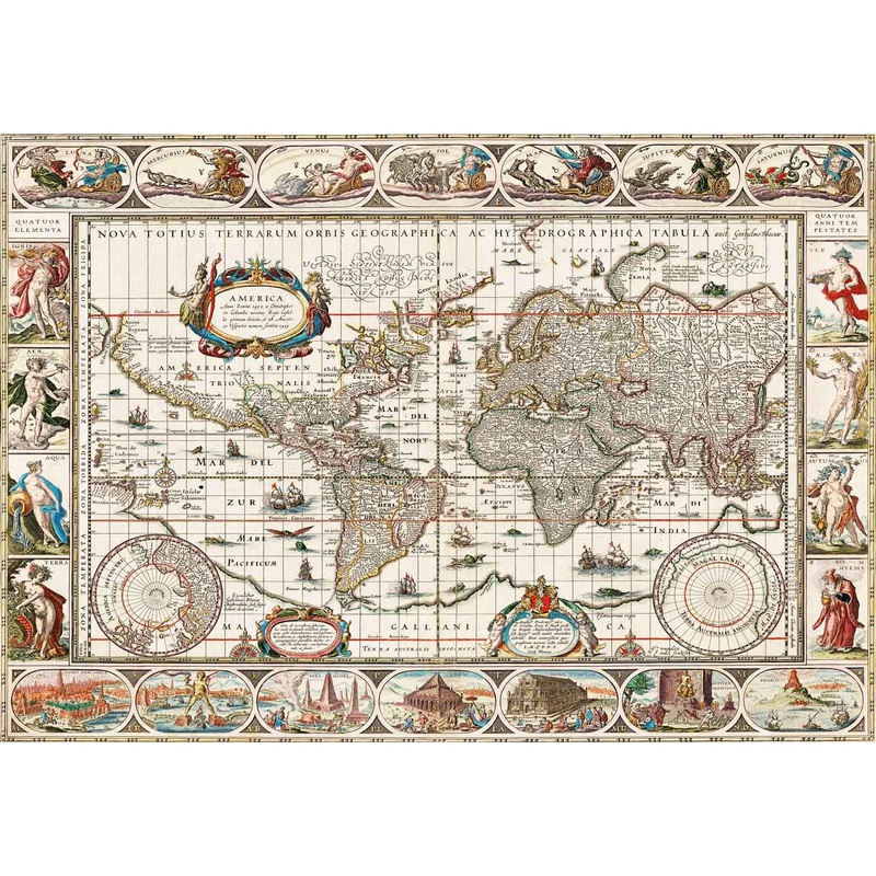 World Map of 16351649 by Jan Aertse van den Ende 250 Pieces 16″ x 10.1″