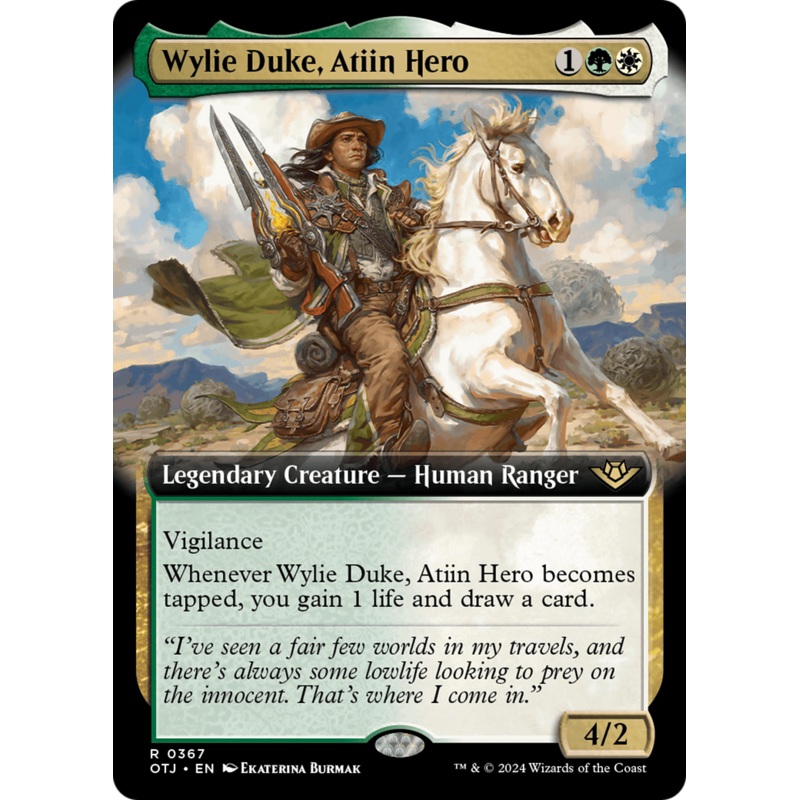 Wylie Duke, Atiin Hero (OTJ-367) – Outlaws of Thunder Junction: (Extended Art) [Rare]