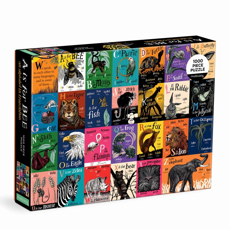 A is for Bee: An Alphabet in Translation 1000 Piece Family Puzzle by Galison