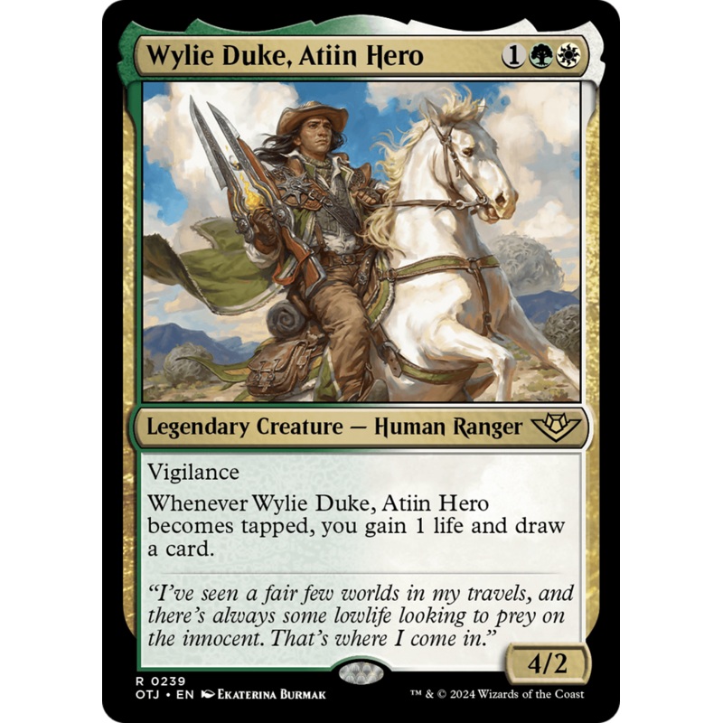 Wylie Duke, Atiin Hero (OTJ-239) – Outlaws of Thunder Junction [Rare]