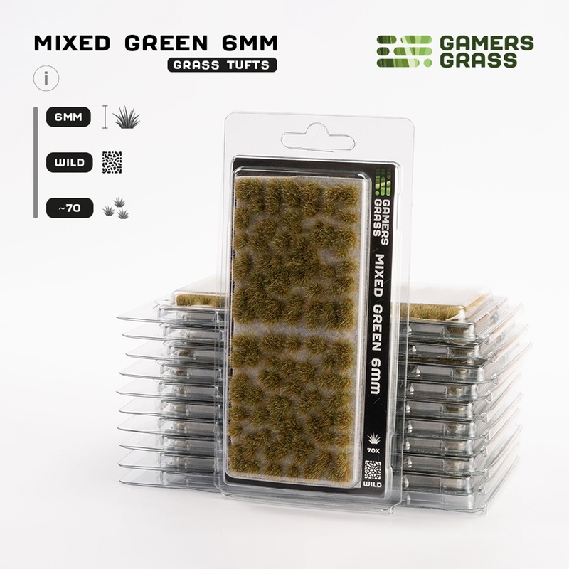 Gamers Grass Tufts: Mixed Green – Wild 6mm