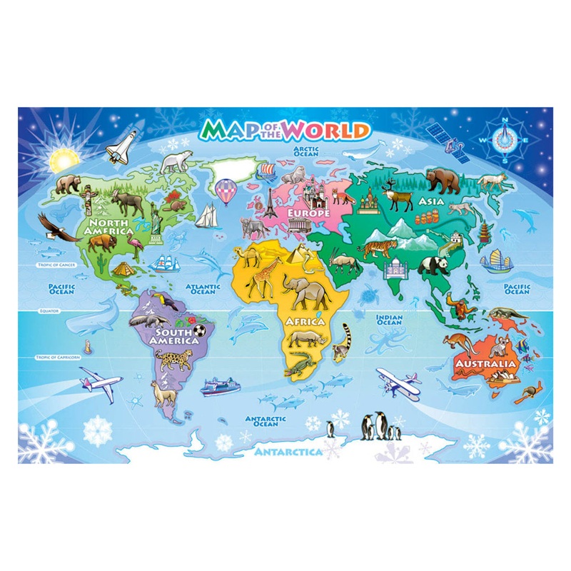 World Map 35 Piece Tray Puzzle