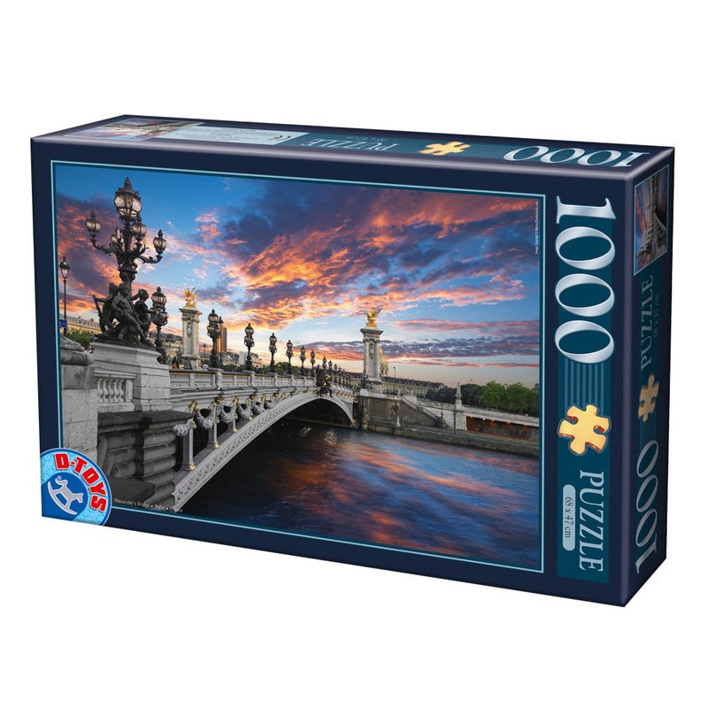 Alexander III Bridge, Paris, France  1000 Piece Jigsaw Puzzle (Dtoys)