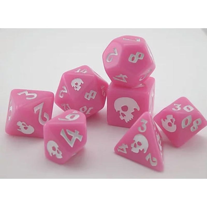 Black Oak Workshop Pink Dice of Death 7ct Polyhedral Set