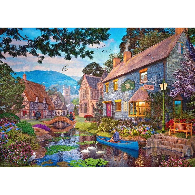 ** Pre-Order ** Tea on the River by Dominic Davison  1000 Piece Jigsaw Puzzle (Gibsons
