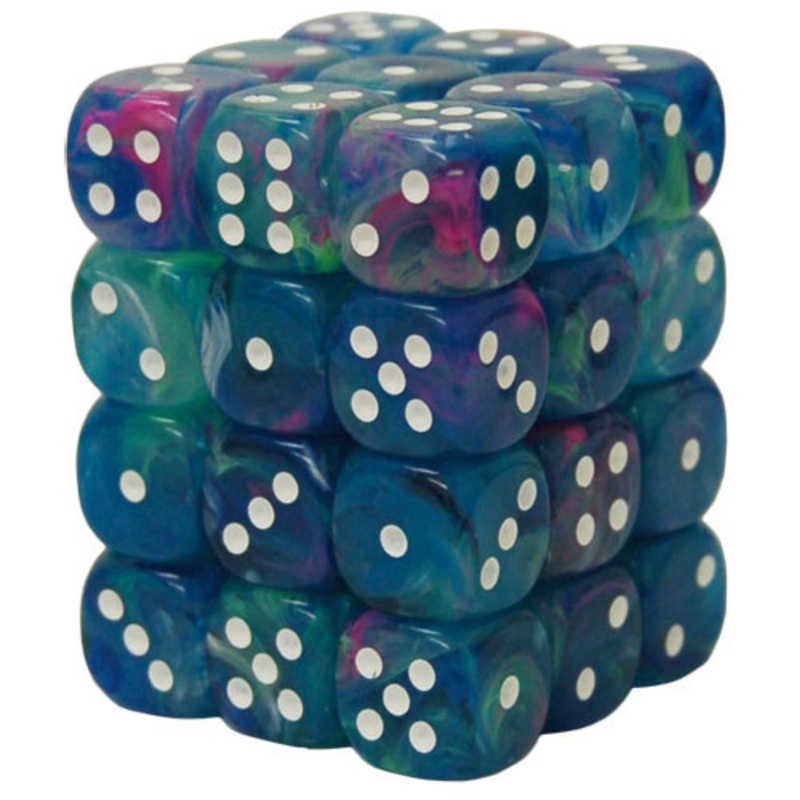 Buy Chessex Festive Waterlily/White 12mm d6 Dice Set | Milsims Games