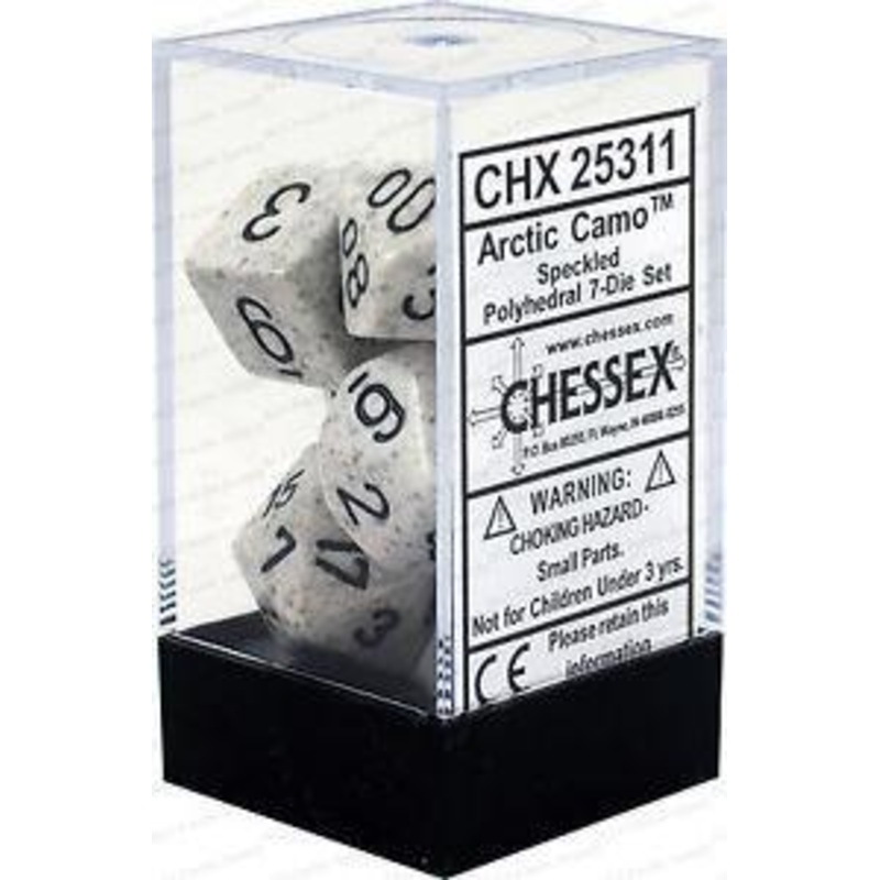 Speckled Poly Arctic Camo Dice Set (7)