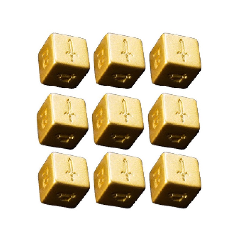 1UP Dice 9d6 Set: Mythical Sword Master Edition 9d6 Mythical Sword Gold