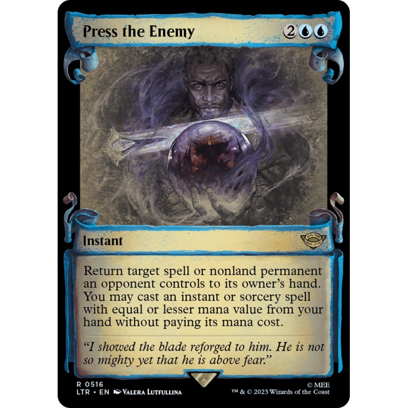 Press the Enemy (LTR-516) – The Lord of the Rings: Tales of Middle-earth: (Showcase) Scroll Foil [Rare]